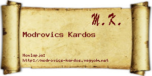 Modrovics Kardos névjegykártya